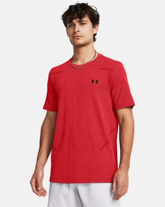 Męska koszulka z krótkim rękawem UA Seamless Grid, Red, pdpMainDesktop image number 0